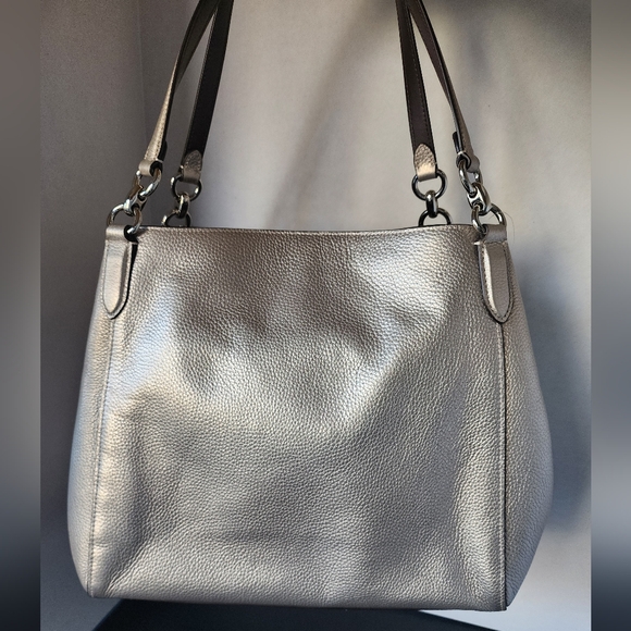 ✨️NWT✨️ Coach Metallic Pebbled Leather Hallie Hobo, Triple Compartment, 2019 - Picture 4 of 9